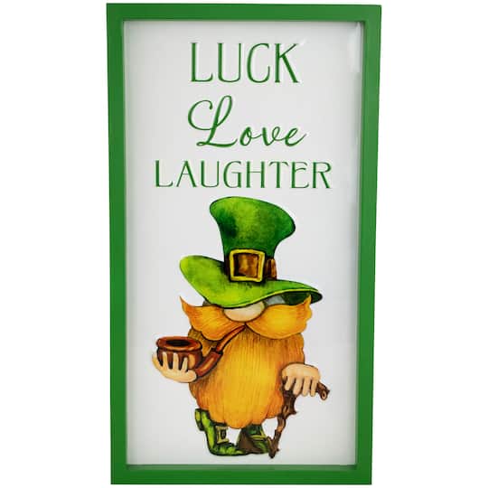 Luck Love Laughter Framed Wall Sign